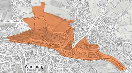 Mietspiegelkarte W&uuml;rzburg Gromb&uuml;hl