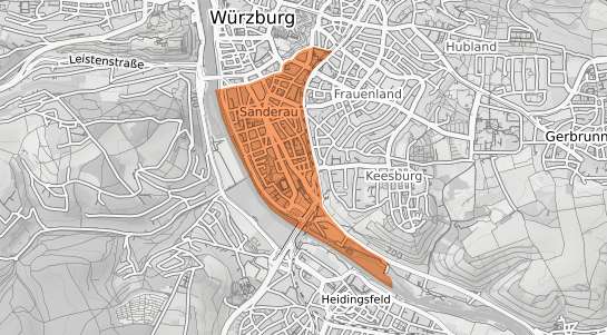 Mietspiegelkarte W&uuml;rzburg Sanderau