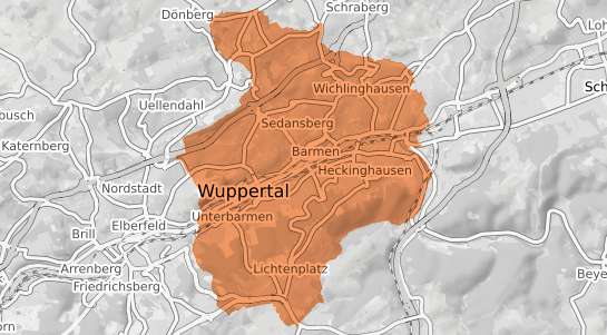 Mietspiegelkarte Wuppertal Barmen
