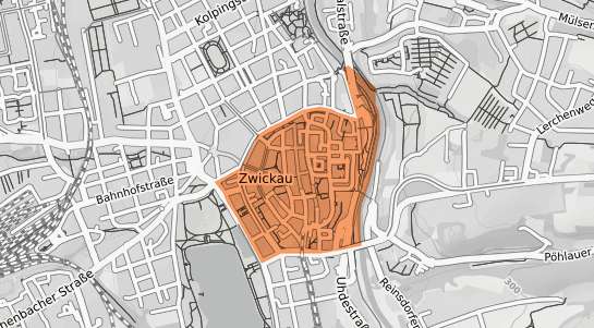 Mietspiegelkarte Zwickau Innenstadt